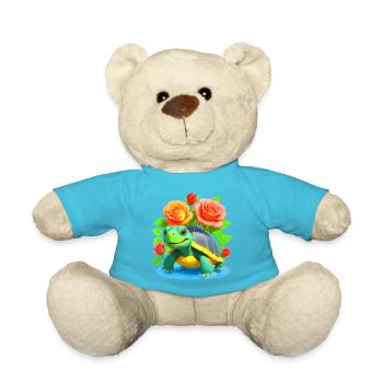 Tortue parmi les roses - 2 - Nounours - bleu outremer - Devant