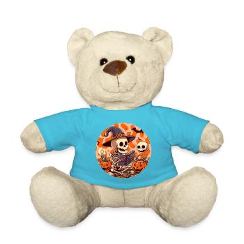 Mr. Bone Spooky Halloween 2 - Teddy Bear - atoll blue - Front