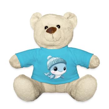 Whale Cute Cute Baby Kids Animal Blue Whale Cartoon - Teddy Bear - atoll blue - Front