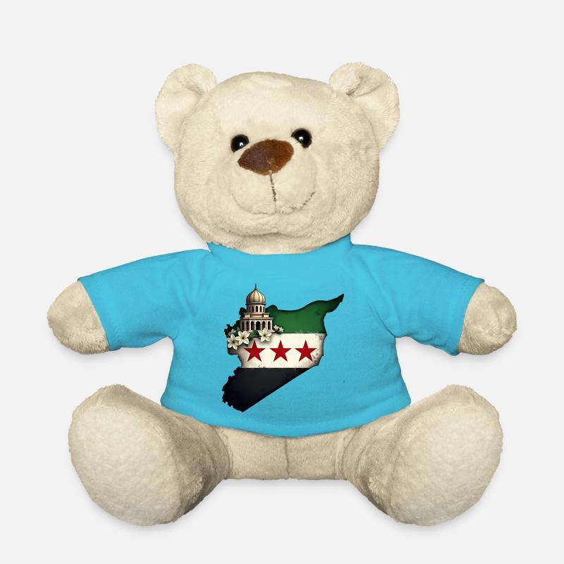 flag syria - Free Syria Flag - Teddy Bear - atoll blue