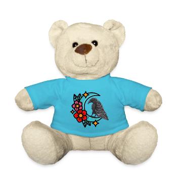 Raven Raven Crow Crows Bird Birds Halloween - Teddy Bear - atoll blue - Front
