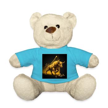 Golden Bull - Succès, Richesse, Argent, Marché boursier - Nounours - bleu outremer - Devant