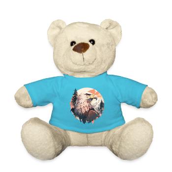 Adler Adlerkopf Natur Wildnis Wald Bäume Berge - Teddy - Atollblau - Vorne