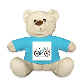 Adrenaline and endurance - with heart and bike - Teddy Bear - atoll blue - Front