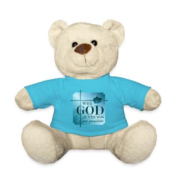 With GOD all things are possible - Teddy - Atollblau - Vorne
