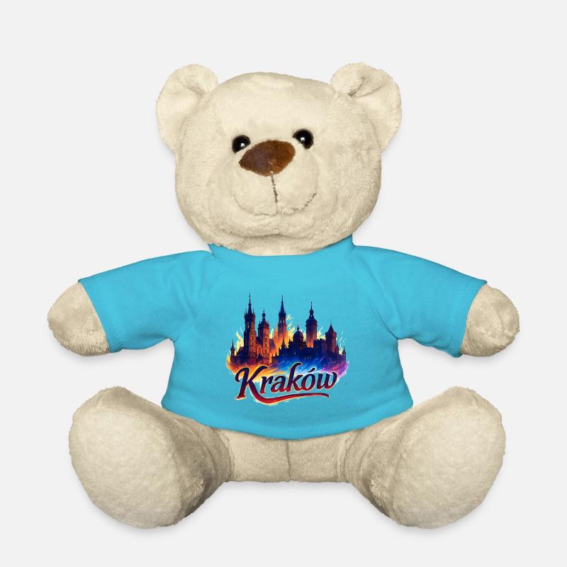 Krakau Kraków Stadt Polen Geschenk - Teddy - Atollblau