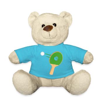 Raquette de tennis de table avec trou – puissante et amusante - Nounours - bleu outremer - Devant