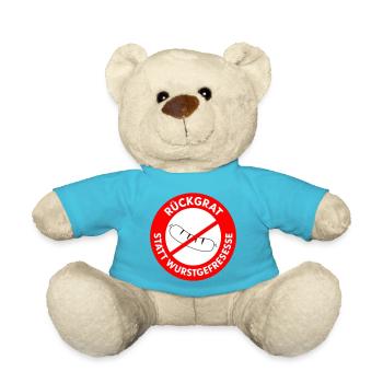 Rückgrat statt Wurstgefresse! WUNSCHFARBEN Wurst2 - Teddy - Atollblau - Vorne