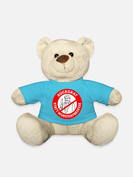 Rückgrat statt Wurstgefresse! Comic-WUNSCHFARBEN  - Teddy - Atollblau
