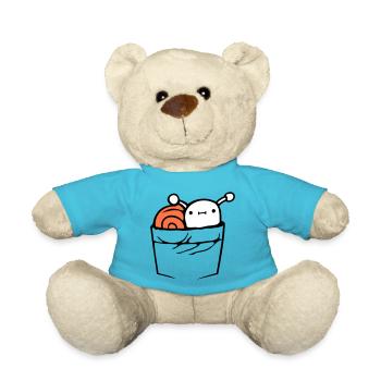 Schnecke Brusttasche Hemdtasche Tasche unterwegs - Teddy - Atollblau - Vorne