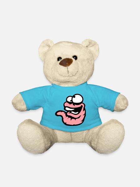 Wurm Lachend Verrückt Schielend Albern Dämlich - Teddy - Atollblau