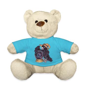 Cute Raven Witch with Crystal Ball Fortune Teller - Teddy Bear - atoll blue - Front