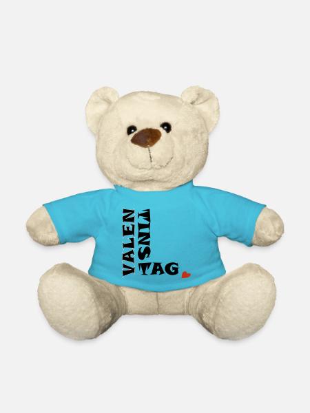 Valentinstag mit Herz - Teddy - Atollblau
