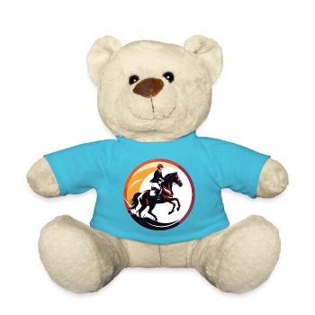 Cavalier équestre dans le motif du cercle de champ - Nounours - bleu outremer - Devant
