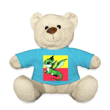 Drache - Teddy - Atollblau - Vorne