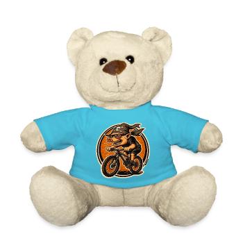 Pirate Pig on BMX Mountain Bike - Teddy Bear - atoll blue - Front