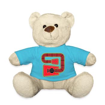 Rote Abstract Shape Gitarre - Teddy - Atollblau - Vorne