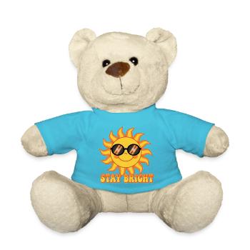 Bleib Bright Retro Groovy Smiling Sun Design - Teddy - Atollblau - Vorne