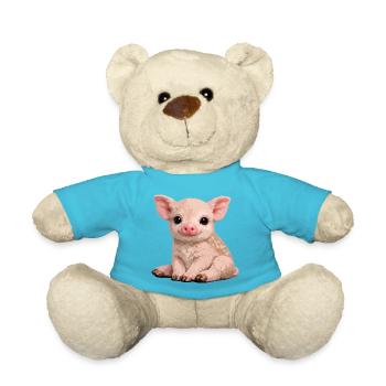 Ferkel-Kuschel-Illustration - Teddy - Atollblau - Vorne