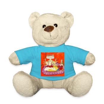 Durga auf der Lotusblume - Teddy - Atollblau - Vorne