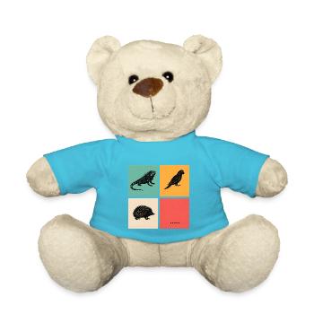 Funny Exotic Pets Retro Animal Grid Design - Teddy Bear - atoll blue - Front