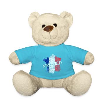 France Flagge Graffiti Schrift - Teddy - Atollblau - Vorne