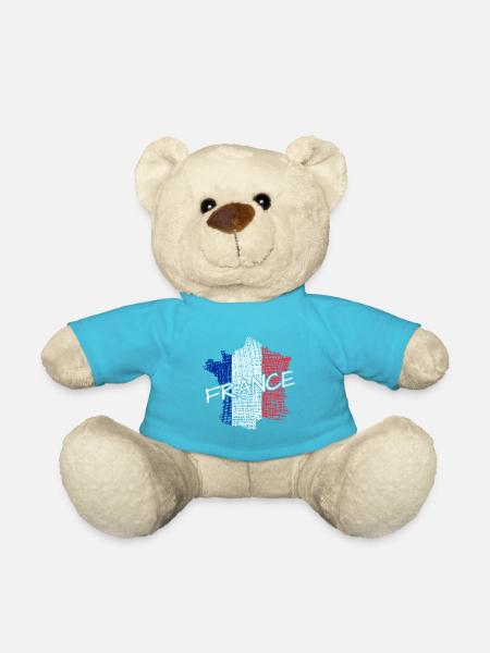 France Flagge Graffiti Schrift - Teddy - Atollblau