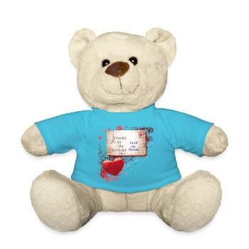 Pariser Postkarte Danke an Freunde - Teddy - Atollblau - Vorne