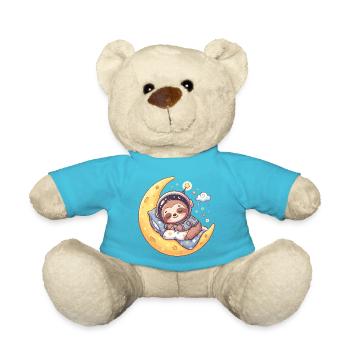 Ein süßes Faultier im Weltraum, Mondschlaf - Teddy - Atollblau - Vorne