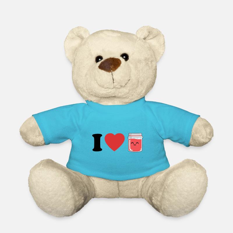 I love jam - Teddy Bear - atoll blue