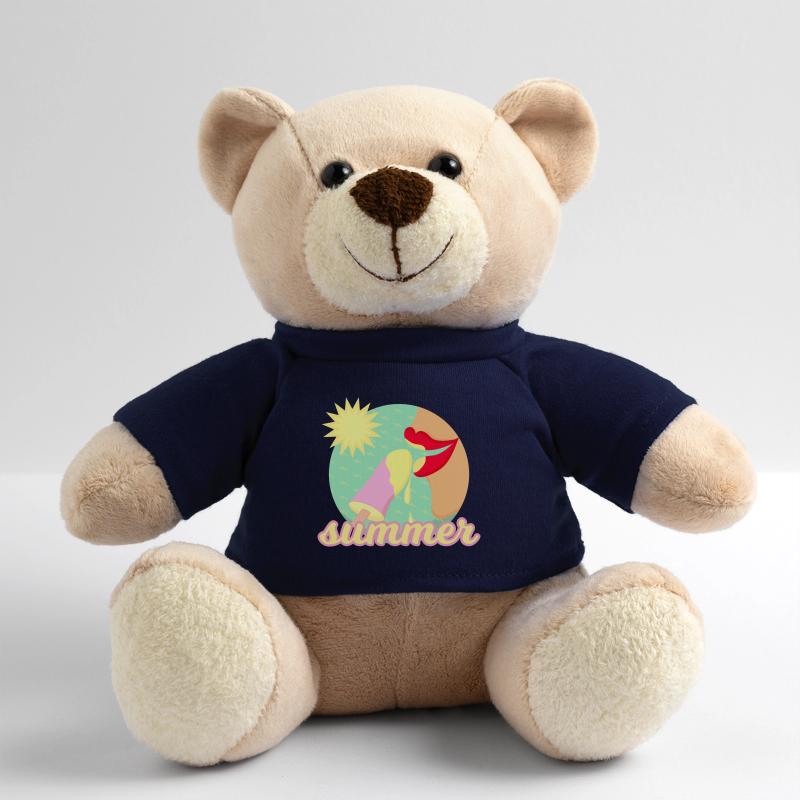 Sommer, Sonne, Eis - rote Lippen essen ein Eis Teddy