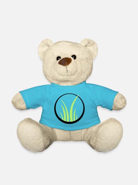 grass grass lawn logo - Teddy Bear - atoll blue