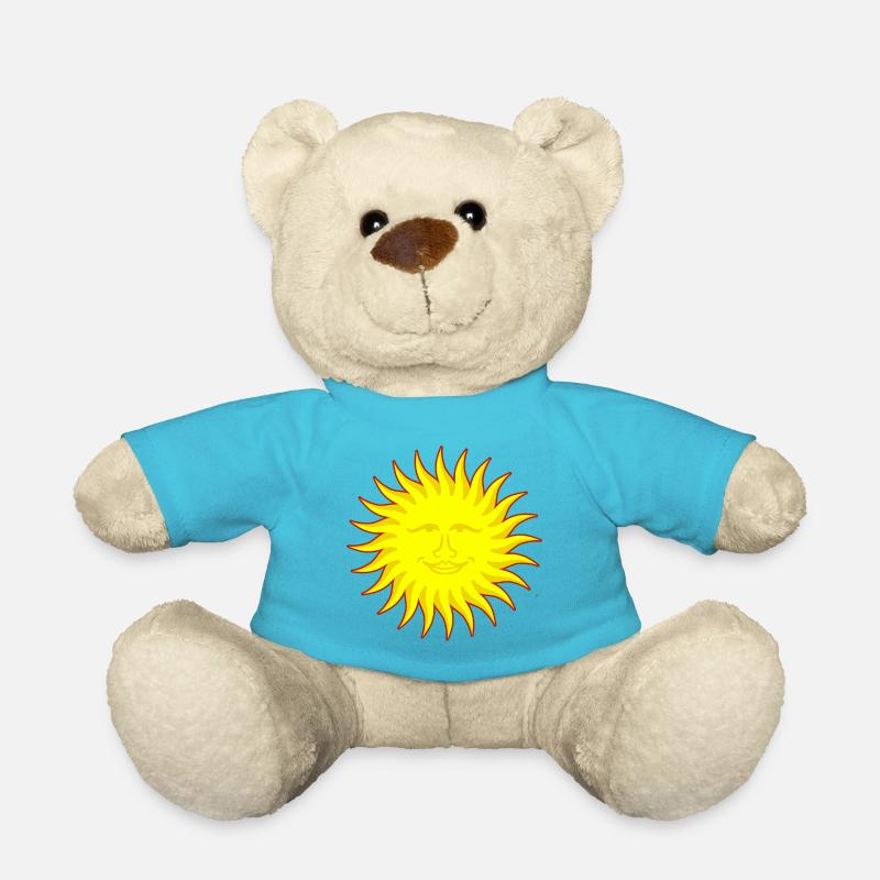 Sonne mit Gesicht - Teddy - Atollblau