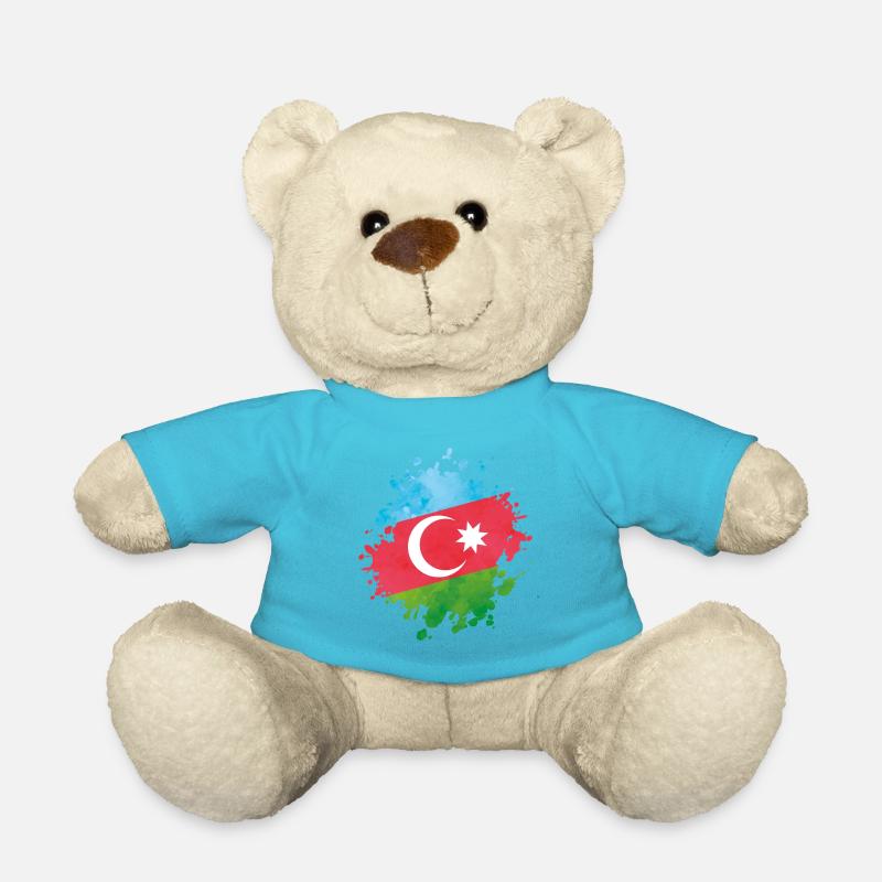 Azerbaijan fahne Aserbaidschan klecks - Teddy - Atollblau
