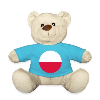 Circle Polish Flag Gift Polska - Teddy Bear - atoll blue - Front