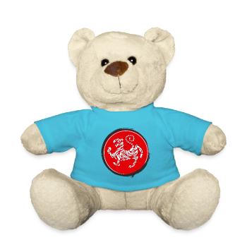 karate tiger logo - Teddy Bear - atoll blue - Front
