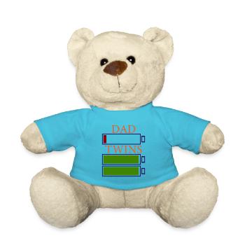 Papa jumeaux papa père cadeau de fête des pères - Nounours - bleu outremer - Devant