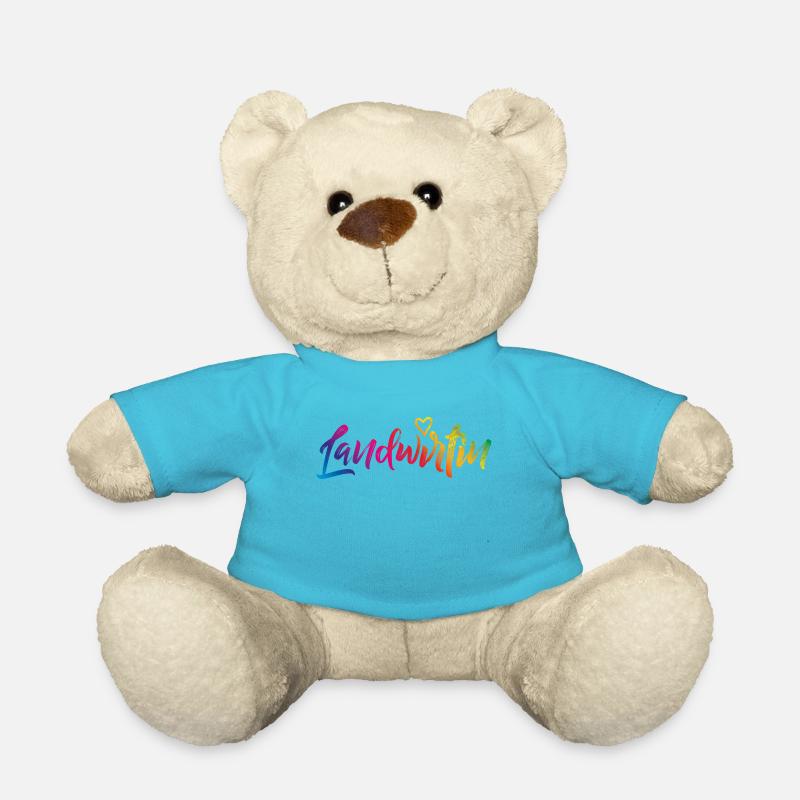 Landwirtin herz bunt - Teddy - Atollblau