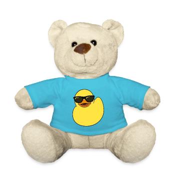 Squeaky duck, rubber duck, a rubber duck, ducks - Teddy Bear - atoll blue - Front