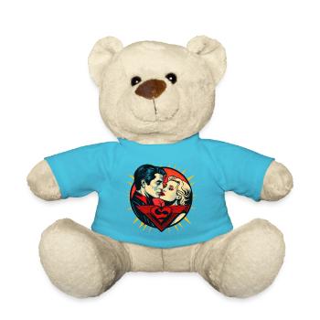 Valentine's Day | Valentine's Day | Retro | Super Love - Teddy Bear - atoll blue - Front