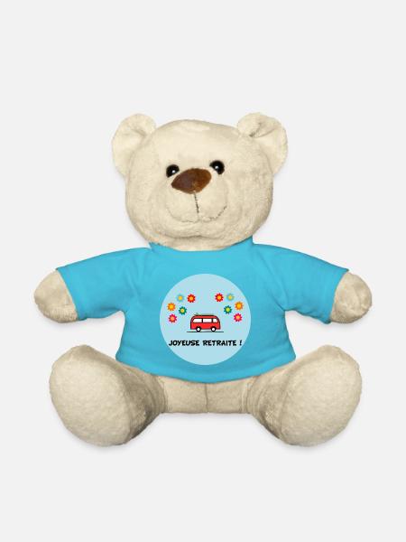 RETRAITE. BONNE RETRAITE. JOYEUSE RETRAITE. COEUR - Nounours - bleu outremer