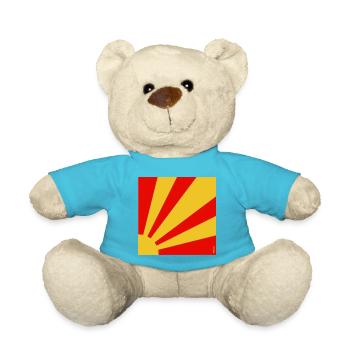 BLOW UP MOVIE: POP ART CUSHION 'SUNBURST' - Teddy Bear - atoll blue - Front