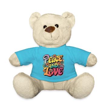 Peace And Love Hippie 1960er 1970er - Teddy - Atollblau - Vorne