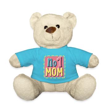 Nummer 1 Mama – Bunt & Liebevoll Muttertag - Teddy - Atollblau - Vorne