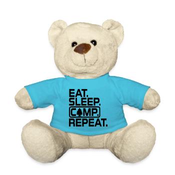 Eat Sleep Camp Repeat - Amateur de camping, cadeau de campeur - Nounours - bleu outremer - Devant