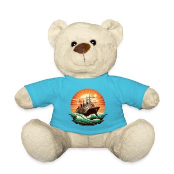 Kreuzfahrtschiff Retro Vintage Farbe 2 - Teddy - Atollblau - Vorne
