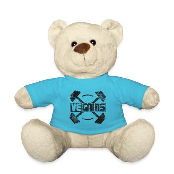 Vegains Vegan Muscle Power Gift - Teddy Bear - atoll blue - Front