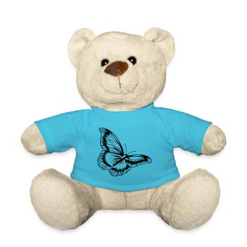 Vintage, Butterfly, Black, Insekten, Sketch - Teddy - Atollblau - Vorne