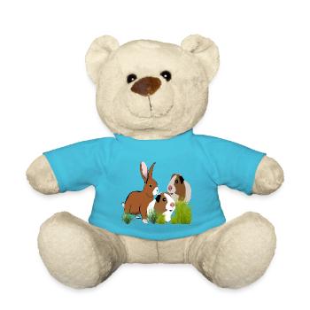 Guinea Pig Rabbit Design - Teddy Bear - atoll blue - Front