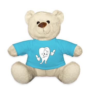funny tooth! Comic Drawing - Teddy Bear - atoll blue - Front